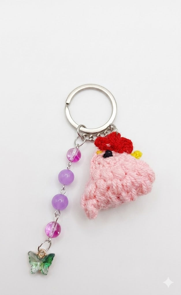 Hen Handmade Crochet Keychain