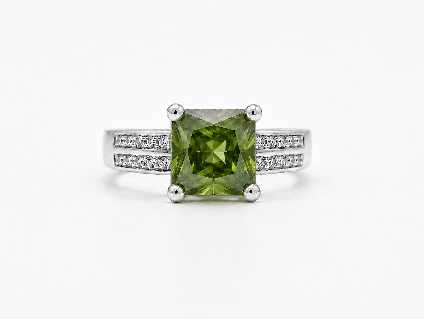 Elegant Ring Silver-Olive green