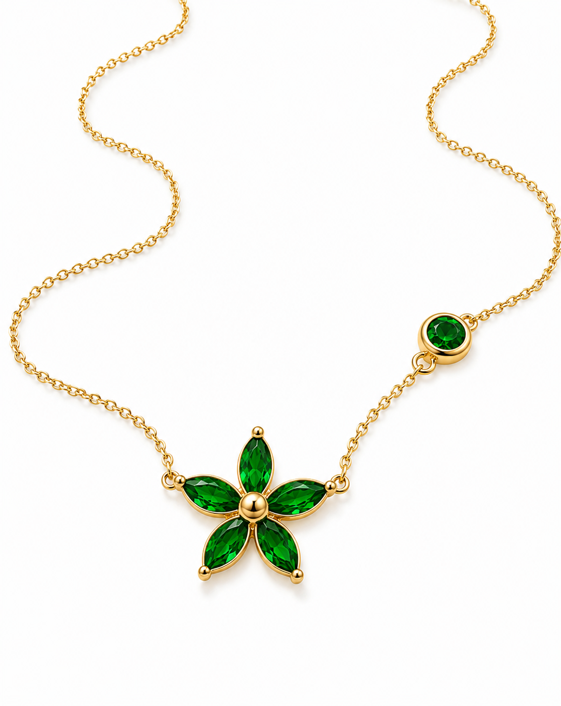 Green Flower Bloom Necklace