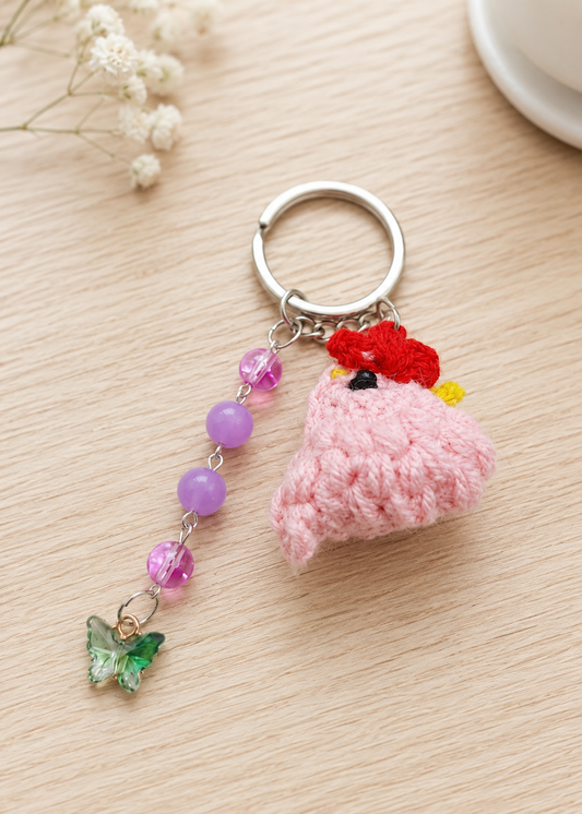 Hen Handmade Crochet Keychain