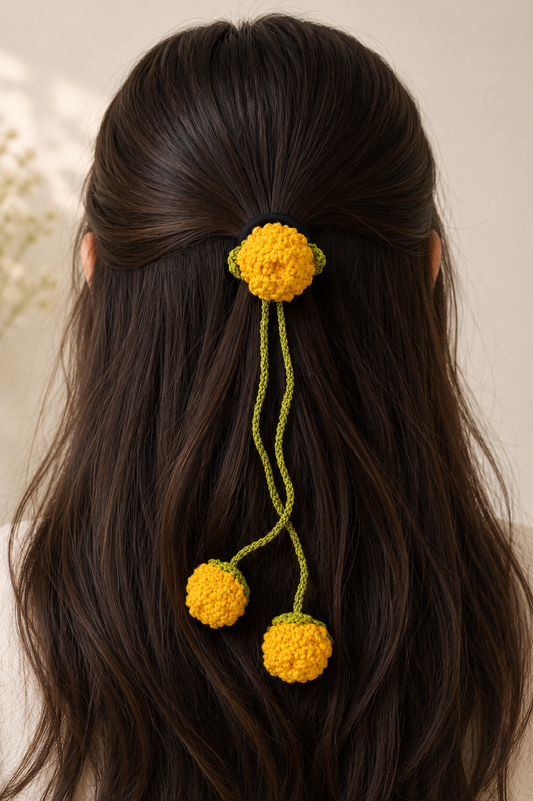 Handmade Crochet Floral Hair Tie
