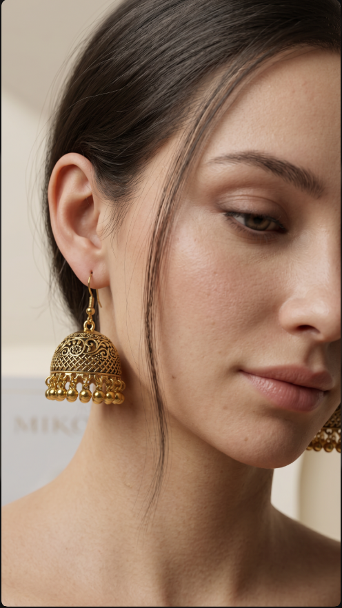 Golden Kashmiri Jhumka