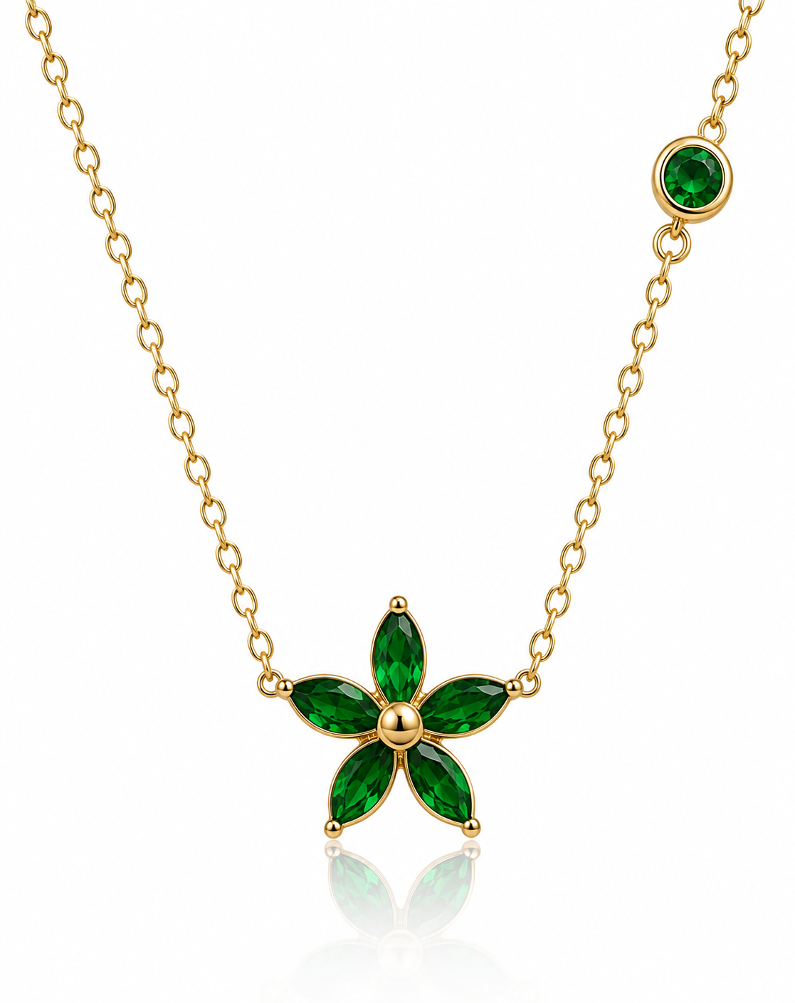 Green Flower Bloom Necklace