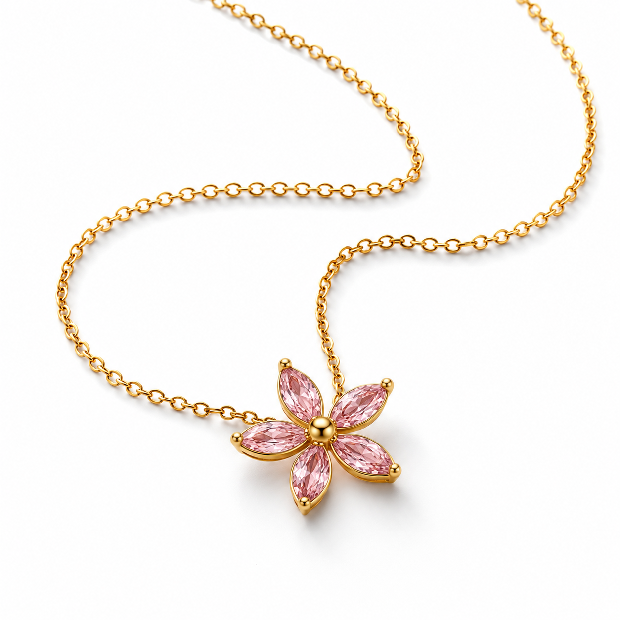 Pink Flower Bloom Necklace