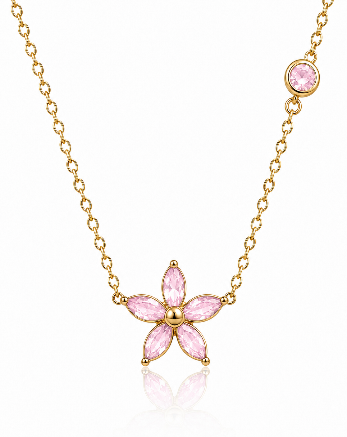 Pink Flower Bloom Necklace
