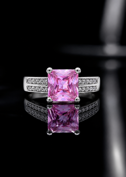Elegant Ring Silver-Pink