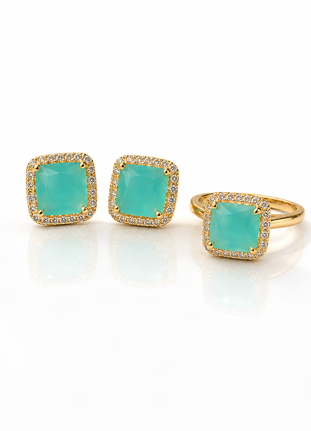 Turquoise Stone Ring and Tops Set