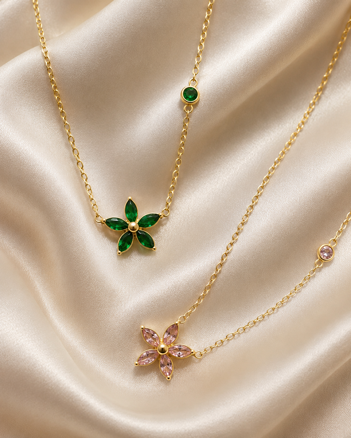 Pink Flower Bloom Necklace